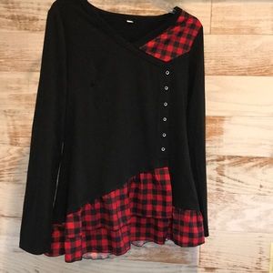 Black and Red Plaid Top